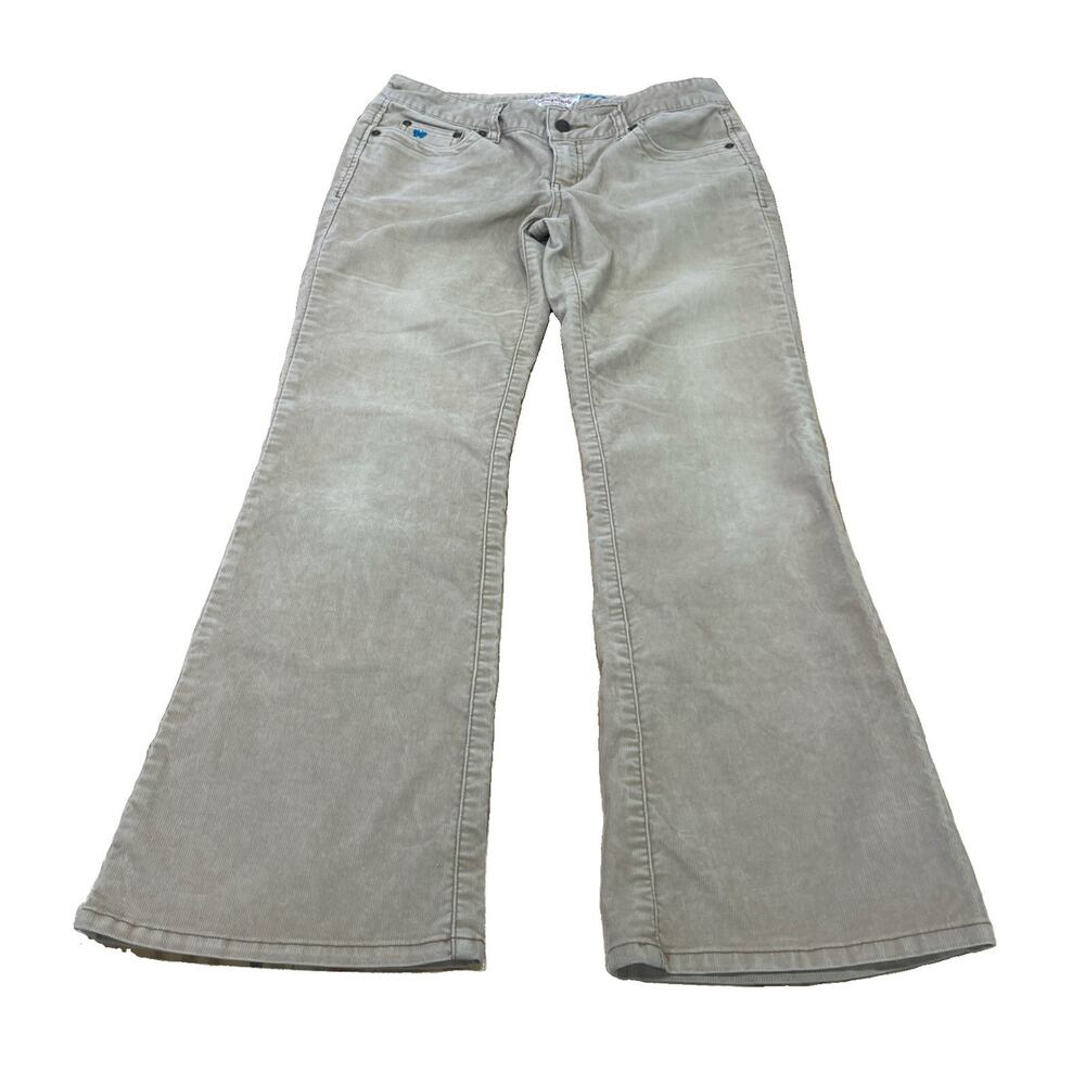 Y2K Aeropostale Low Rise Corduroy Flare Pants Size 5/6 Short Beige Retro 90’s